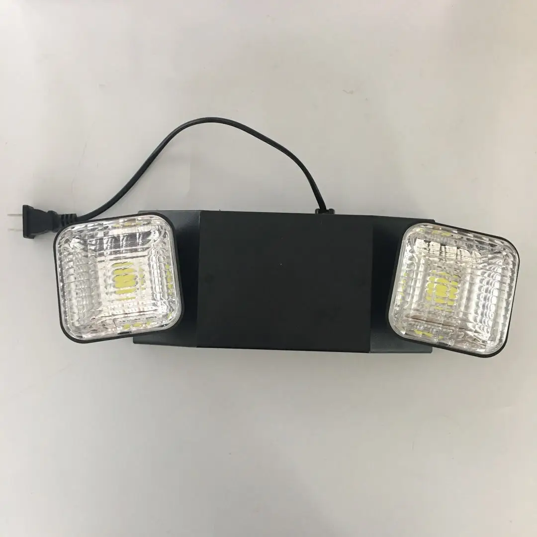 Two heads Black led fire emergency light with plug