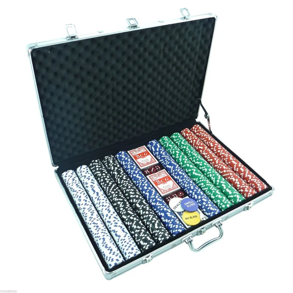 
Good Quality 1000 Chips Poker Set Capacity Aluminum Hard Case 