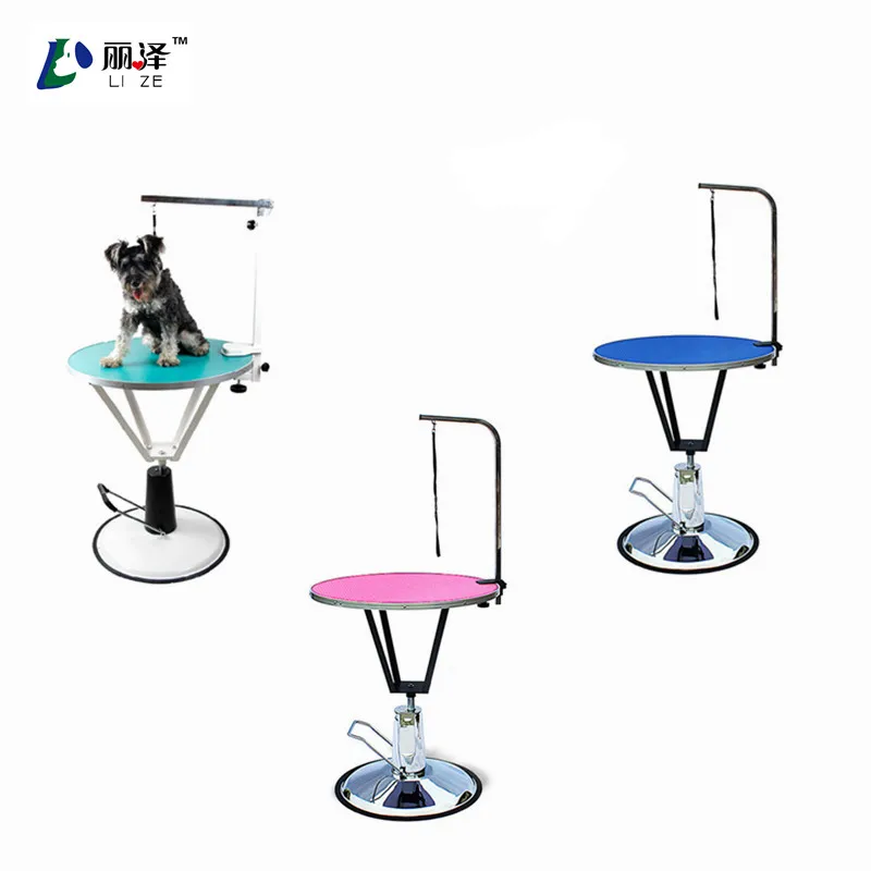 Pet grooming round table Hydraulic Lifting Adjustable Height Dog Grooming Table Pet Supplies