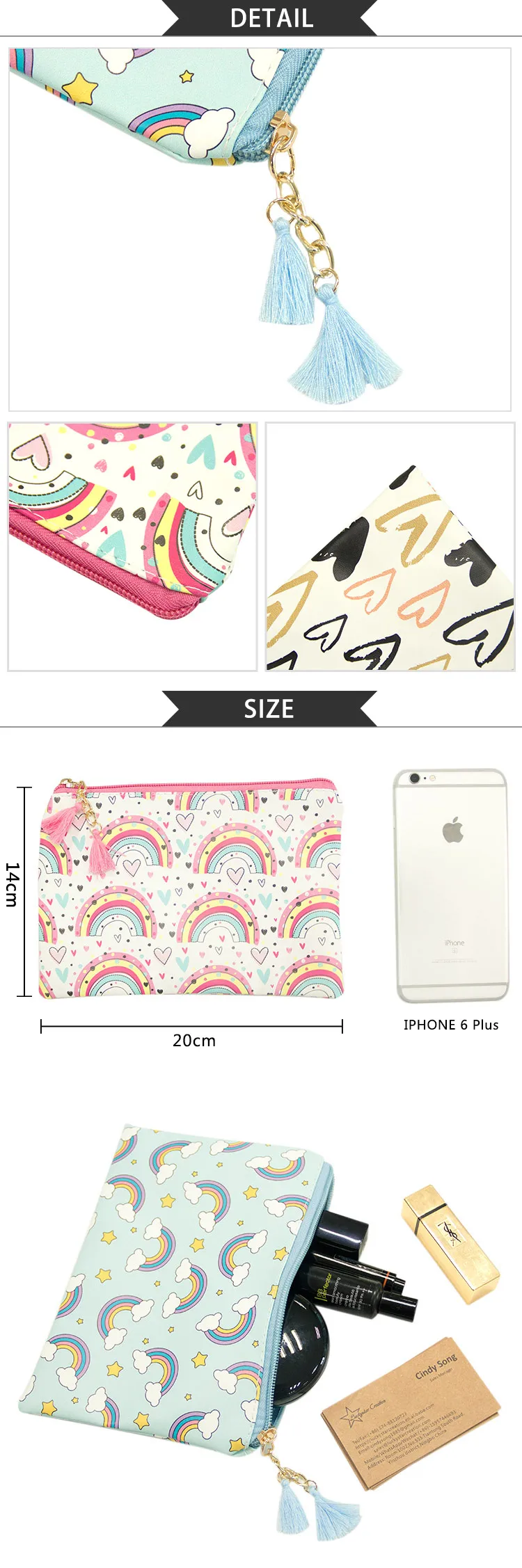 Promotional Zippered Canvas Pouch Wholesale Mini Cosmetic Bag