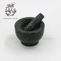 

5.7 inch Natural Granite Mortar and pestle 14.5*10.5 cm stone bowls Kitchen Grinding Tool