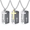 Fashion Stainless Steel Christian Scripture Tags Pendant Cross Dog Tags Bible Necklace for Men Religious Jewelry