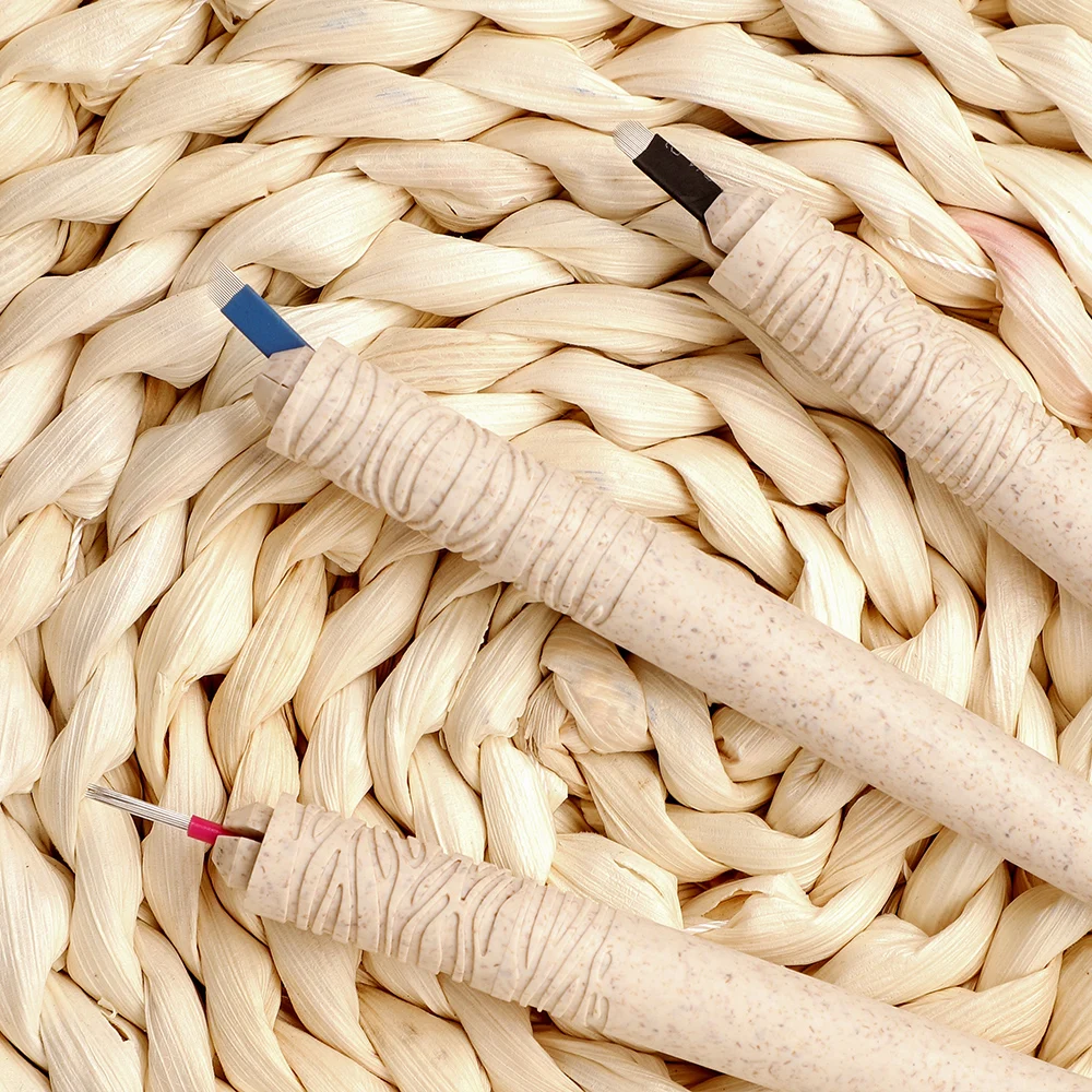 

Hot selling Ecologic Biodegradable Microneedle ECO-HOLDER Disposable Eyebrow Microblading Pen, Straw white color