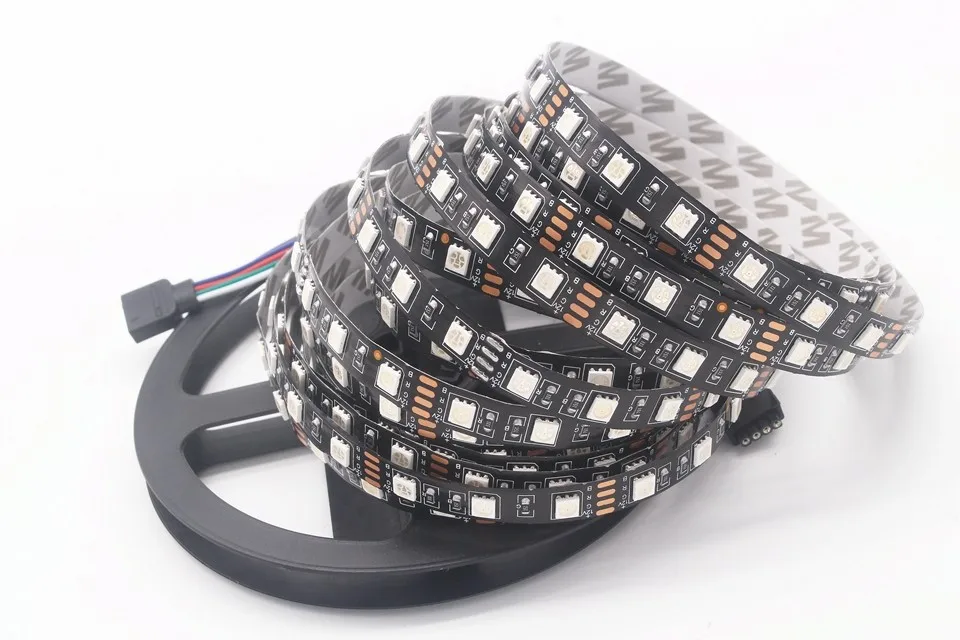 waterproof ip 67 apa102 5050smd black pcb 5v individual adressable RGB LED strips