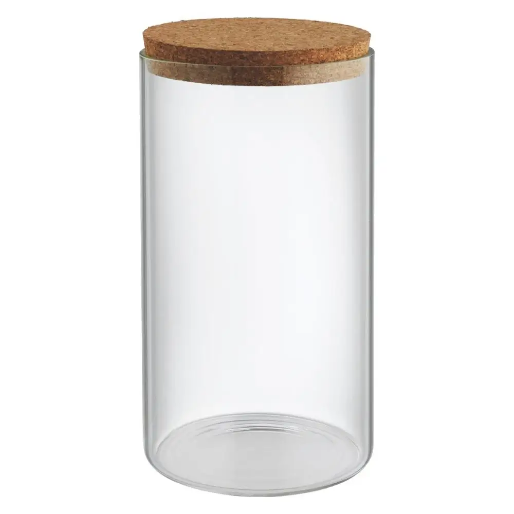 

15oz borosilicate glass jar with cork lid, High transparency or color