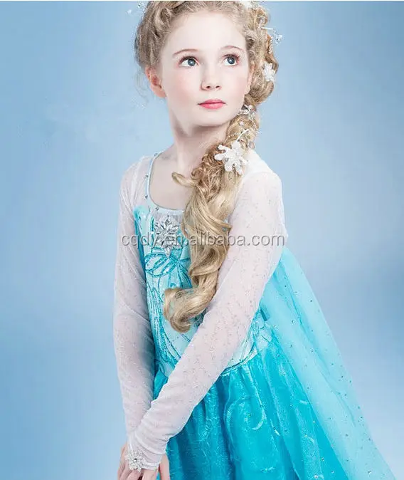 Murah Anak Perempuan Frozen Elsa Gaun Grosir Putri Elsa Kostum Biru