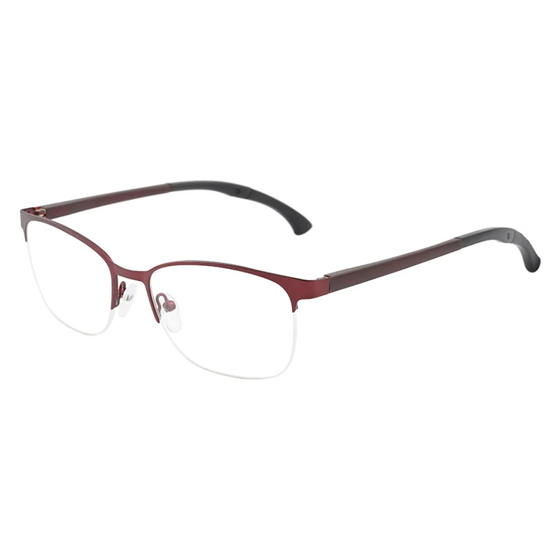 

Metal Optical Frame Half Rim Round Eyeglass Frame Factory, C1 s.black