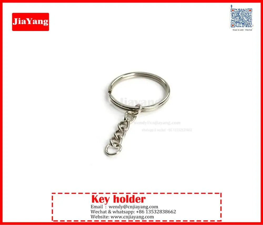 New Key Ring Blanks Silver Tone Key Chains Findings Split Rings 4 Link Chain 