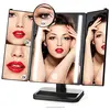 Makeup Mirrors 36 LED USB Power Portable Plastic Framed Mirrors Folding table Lighted Makeup Mirror with Magnifier