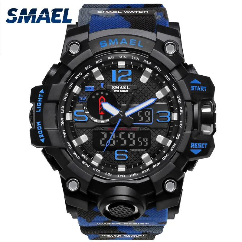 

SMAEL 1545MC waterproof sports wrist watch, Black;red;green.blue;khaki