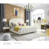 Solid wood modern style luxury design leather bed