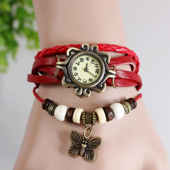 

2019 New Hot Butterfly Leaf Fashion Quartz Hand Women Wristwatch