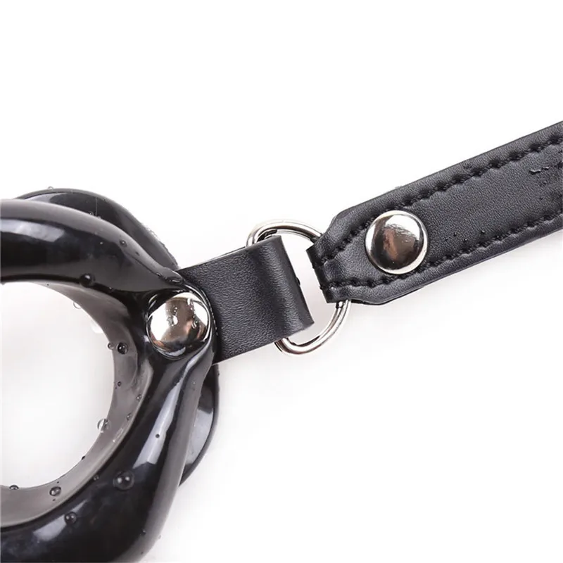 Bdsm Erotic Leather Belt Lips Shape Mouth Gag Sexy Toys Rubber O Ring