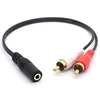 3.5mm Stereo Audio Female Mini Jack to 2 RCA Male Socket to Headphone 3.5 Y Adapter Cable Universal