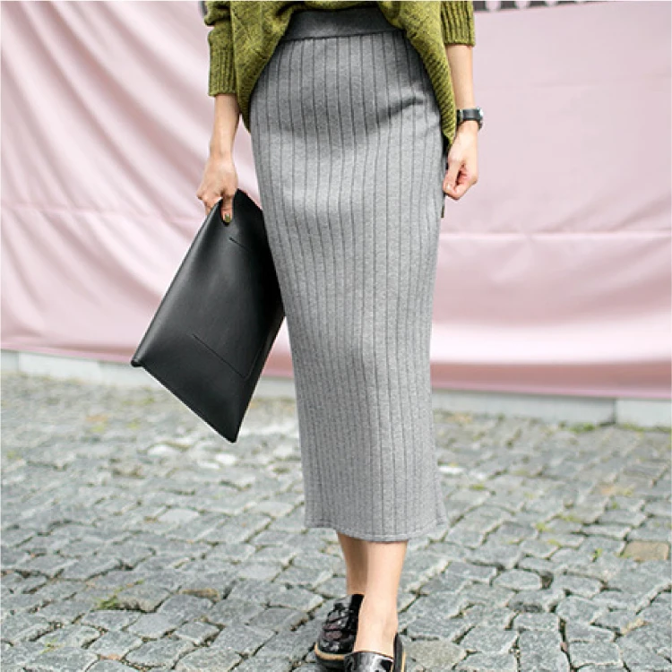 

Modern women's high waisted Pencil Skirts, Black/gray/light coffee