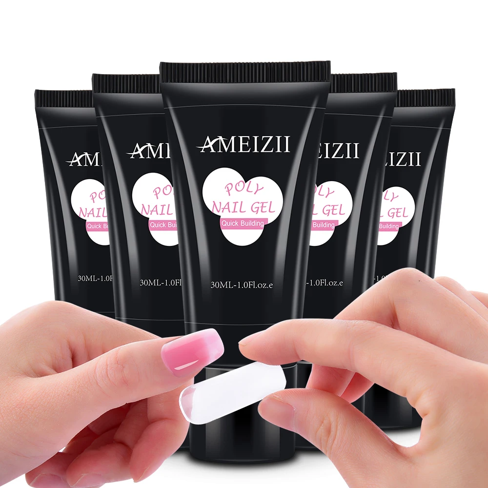 

AMEIZII OEM/ODM Quick Build Poligel Poly Camouflage UV Gel Nail Polish For Nail Extensions Long Lasting Gel