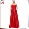 Wholesale Sexy Lady Elegant Long Red Evening Dress Strapless Gown
