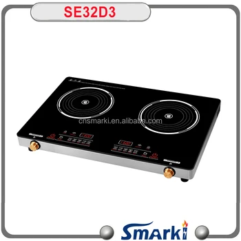 Built In Temper Glass Double Induction Cooker 2 Burner Induction