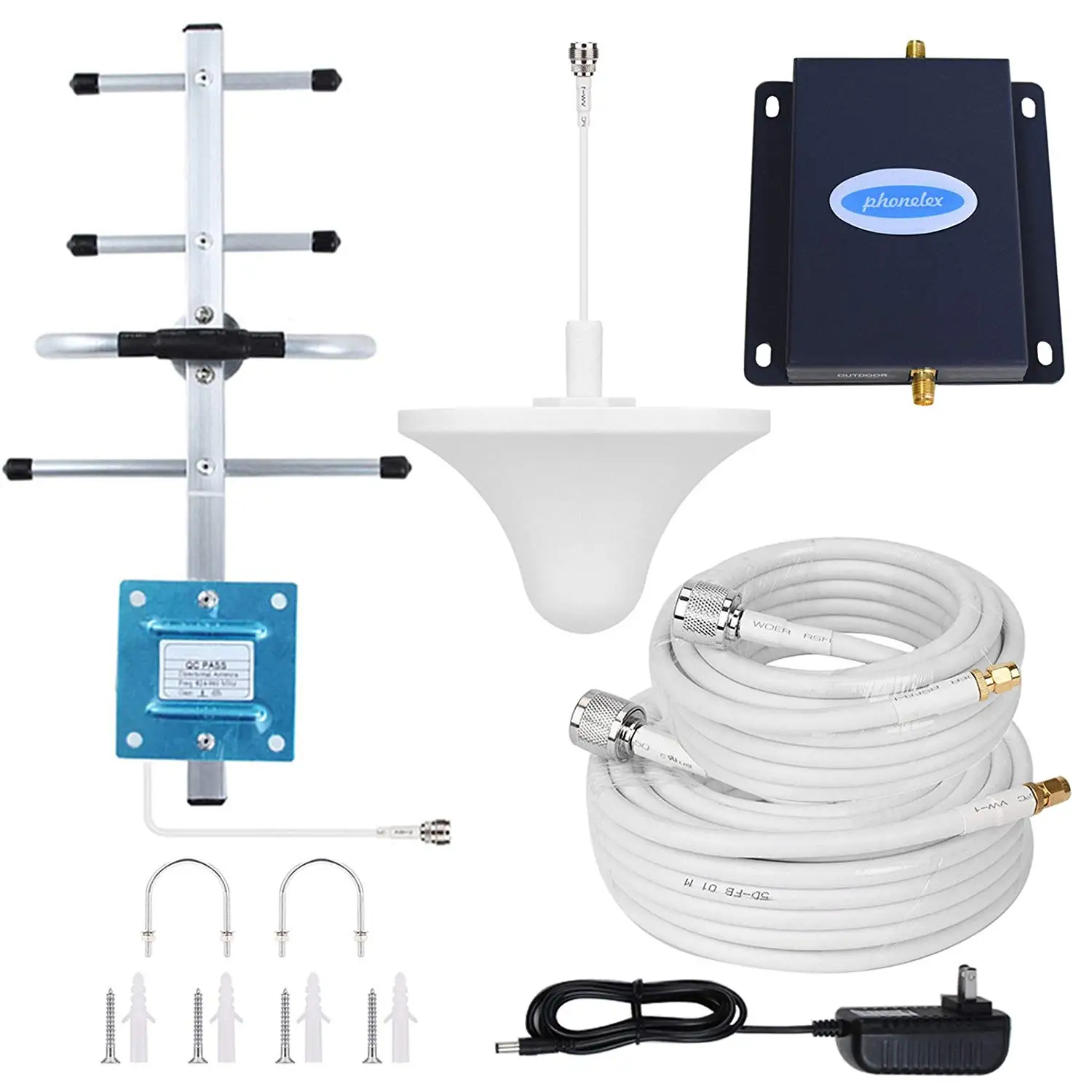Phonelex Verizon Cell Phone Signal Booster 4G LTE Cell Signal Booster Verizon 700Mhz Band13 Mobile Phone Signal Booster Repeater Mobile Signal Amplifier With Ceiling+Yagi Antennas Kit For Home Office