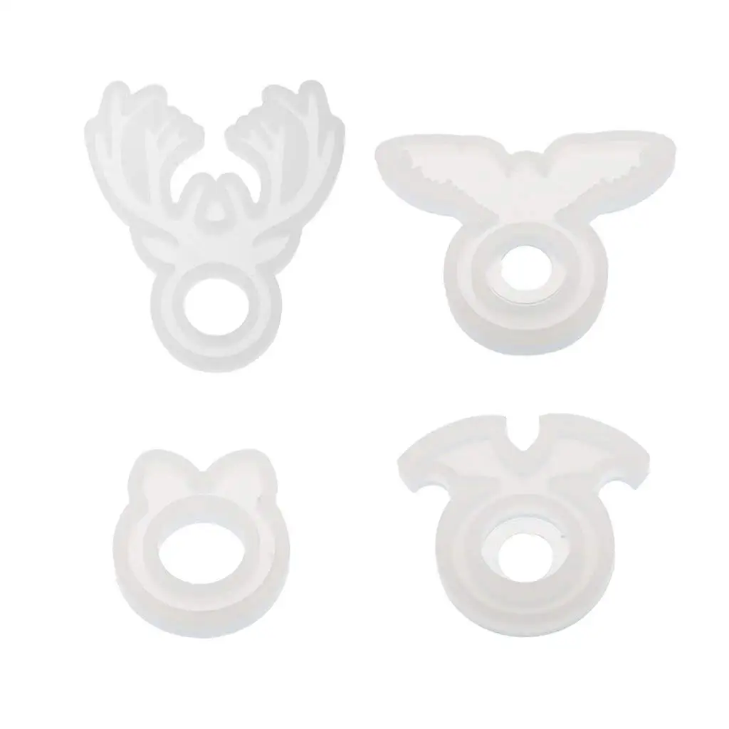 Yalulu 4pcs Storage Box DIY Silicone Mold Jewelry Resin Jewellery Box Casting Mould for DIY Craft Making