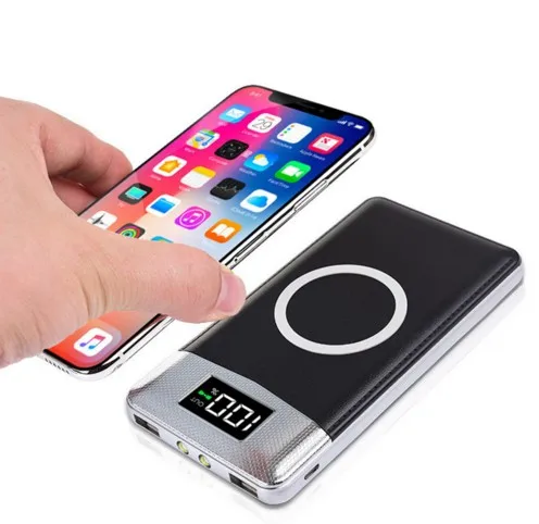 Hot Sale Leather Wireless Power Bank   20000mAh with LED Light