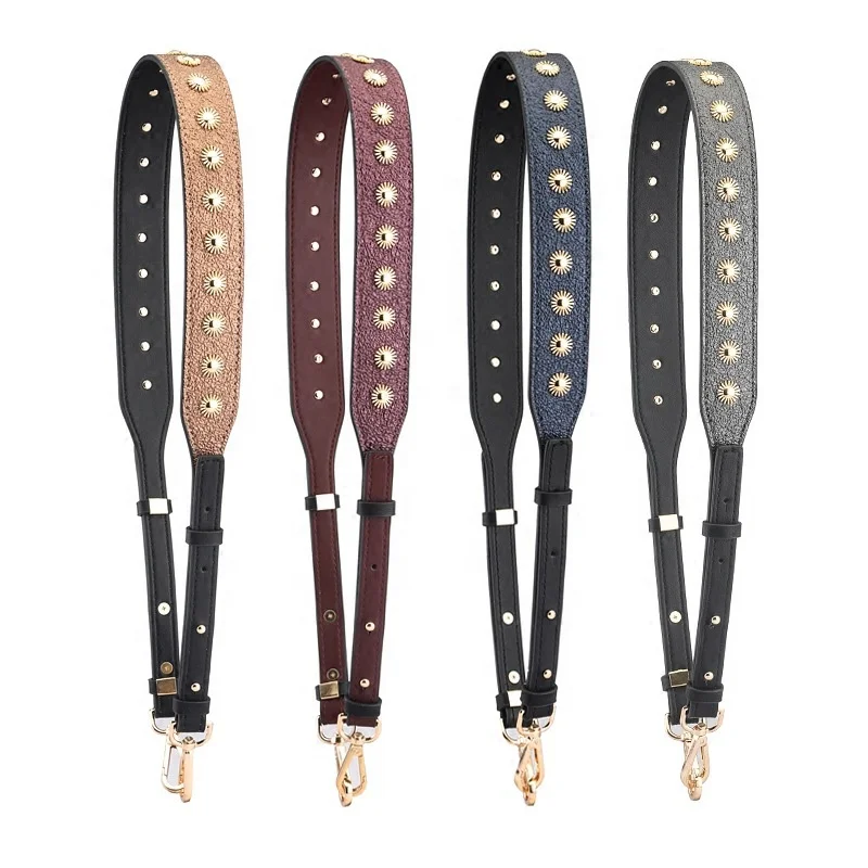 

Meetee B-S202 New Adjustable Colorful Rivet Sun Flower Shoulder Fashion Custom Hand Bag Strap, Color