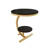 MDF Creative Wrought Iron Living Room Sofa Mini Bed Side Small Round Table