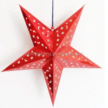  Natal  Dekorasi  5 point Bintang Populer Menggantung Kertas  