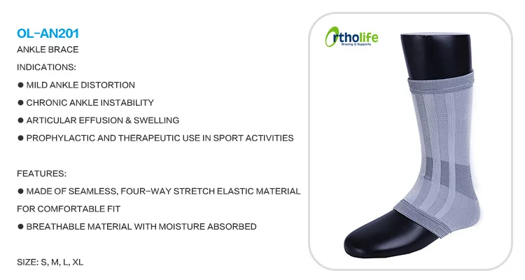 OL-AN201 Elastic Knit Ankle Support Cotton Ankle Brace