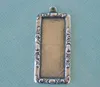 Fancy Silver Rectangle Frame gemstone setting rectangle bezel charm