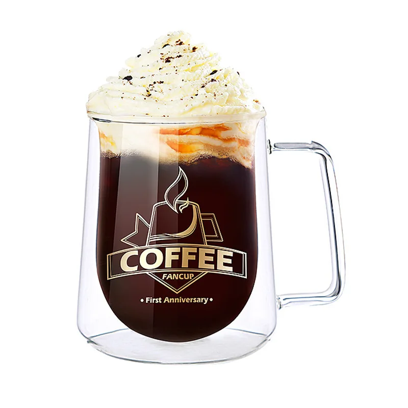 

Premium Quality Thermo Insulated Borosilicate Glass Cup Espresso Cappuccino Cups or Latte Glasses, Transparent