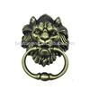 High quality copper color antique lion head door knobs ring handles, zinc alloy door handles ,pull ring handle