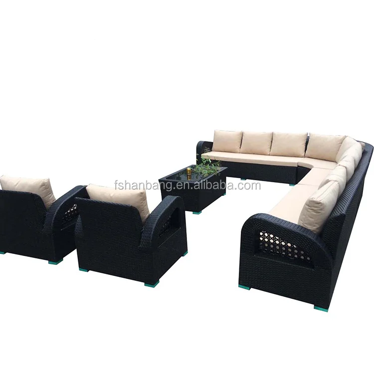 Outdoor Rattan Furniture 12 Seater Sofa Set Designs Garden Sofa Set