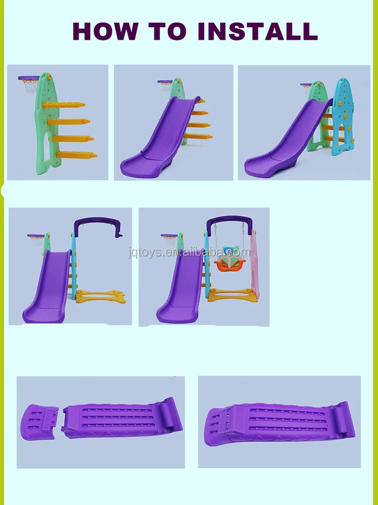 Newest Colored Plastic Indoor Slide Kids Toys Slide With Inflatable