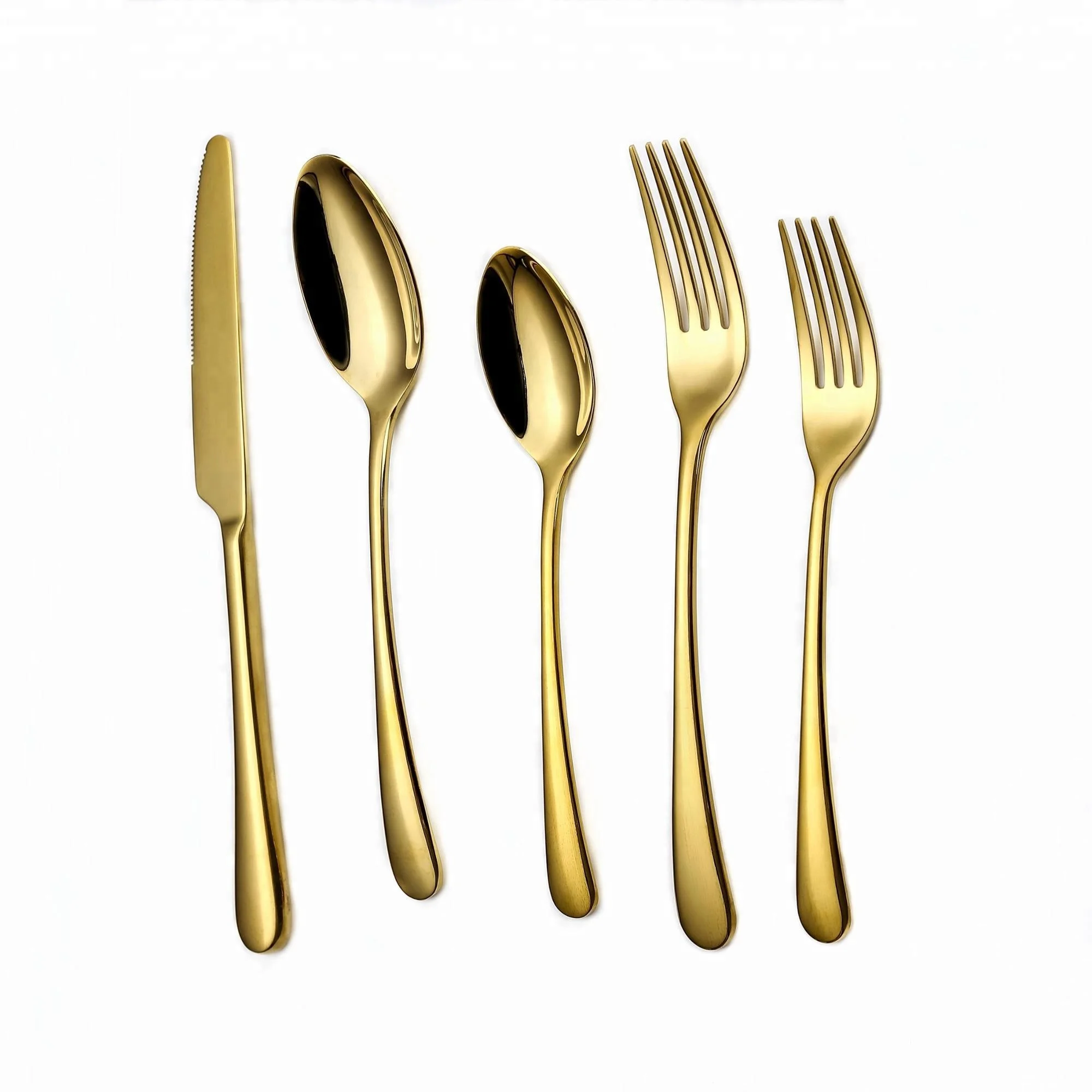 

2019 high quality gold stainless steel flatware cutlery set with gift box