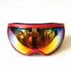 Ski Goggles Detachable Dual Layer Anti-Fog Windproof Lens 100% UV400 Protection Snowboard Goggles Red