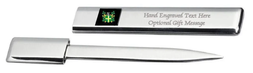 Fash Family Crest Surname Coat Of Arms Heraldry Engraved Letter Opener