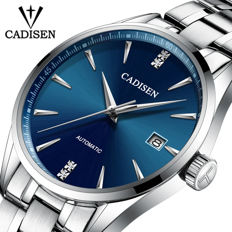 

CADISEN Luxury Brand Stainless Steel Automatic Mechanical Business Waterproof Men Watch, N/a