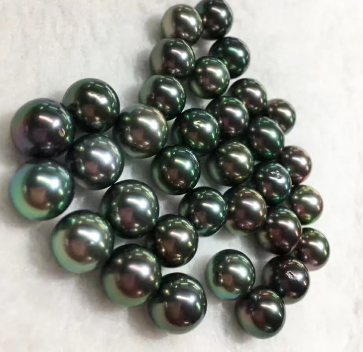 1112mm Aaa Grade Peacock Green Color Real Tahitian Tahiti Sea Pearl