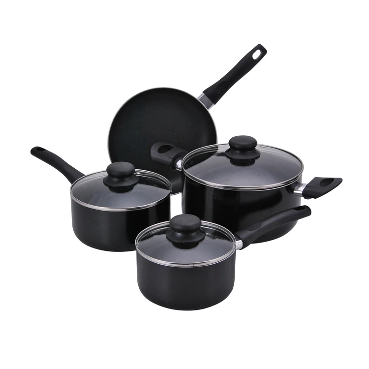 

Factory Nonstick Aluminum Kitchen Cookware Sets, Black