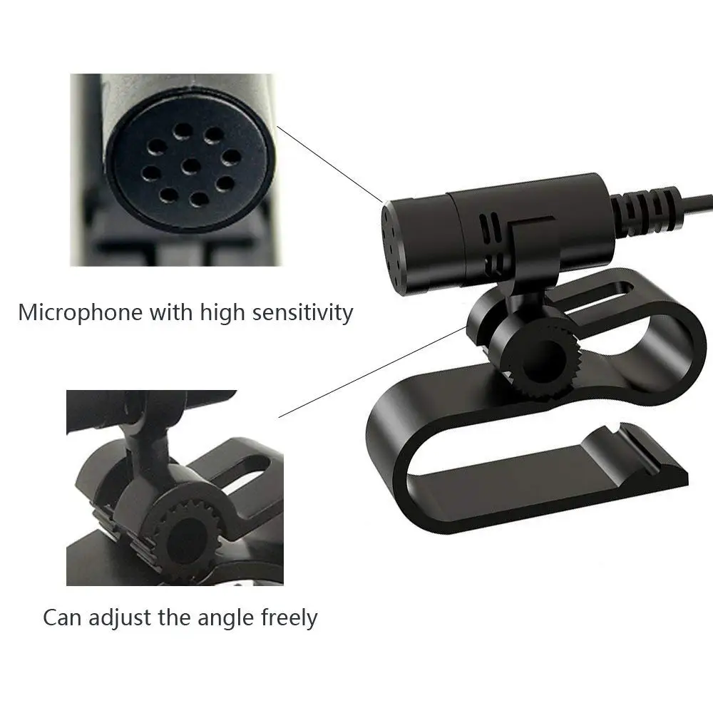 Car Bluetooth Microphone Assembly Mic With 3.5mm Input For Vehicle Dvd Stereo Radio Gps