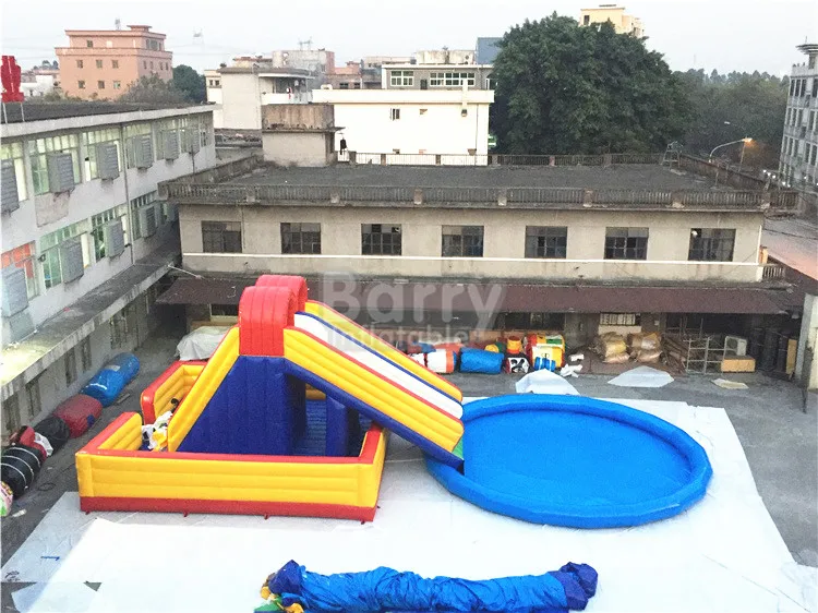 inflatable water park for kids with swimming pool