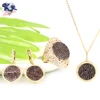 Handmade 925 Sterling Silver Pendant CZ Stone Earring Ring Set