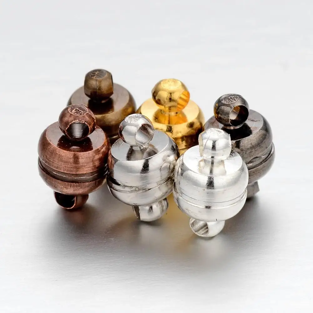 

PandaHall Jewelry Oval Mixed Color Brass Magnetic Clasp