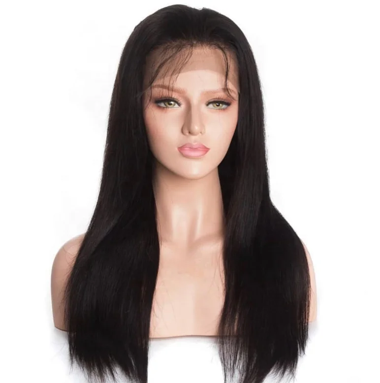 

Factory Wholesale Hair Vendors Silky Straight Virgin Remy Human Hair Full Lace Wig, Natural color lace wig