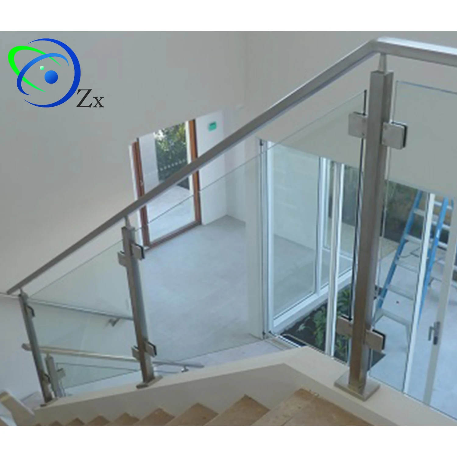 Oblique Stair Glass Railing/gradient Staircase Glass Balustrade Used ...