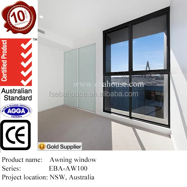 
aluminum window frames awning windows with chain winder AS2047 double glazed windows australia standard 