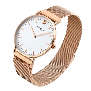 Top Selling Products 2015 Silver Stainless Steel Ladies Clock Quartz Sports Wrist Watch With Magnet Buckle