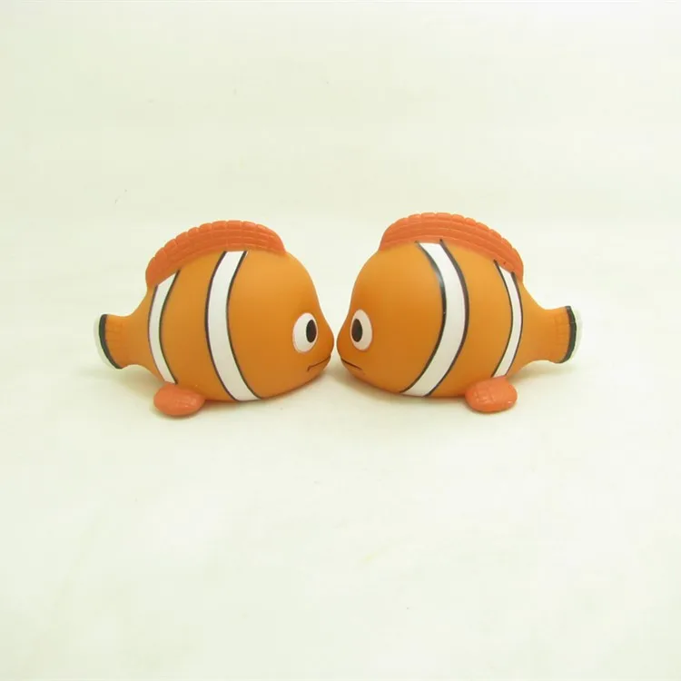 Eco Friendly Custom Baby PVC Plastic Rubber Fish Shaped Bath Squirt Toy Gifts Animal Rubber fish Bath Toy