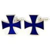 Novelty Silver Enamel Cross Cufflinks for Men